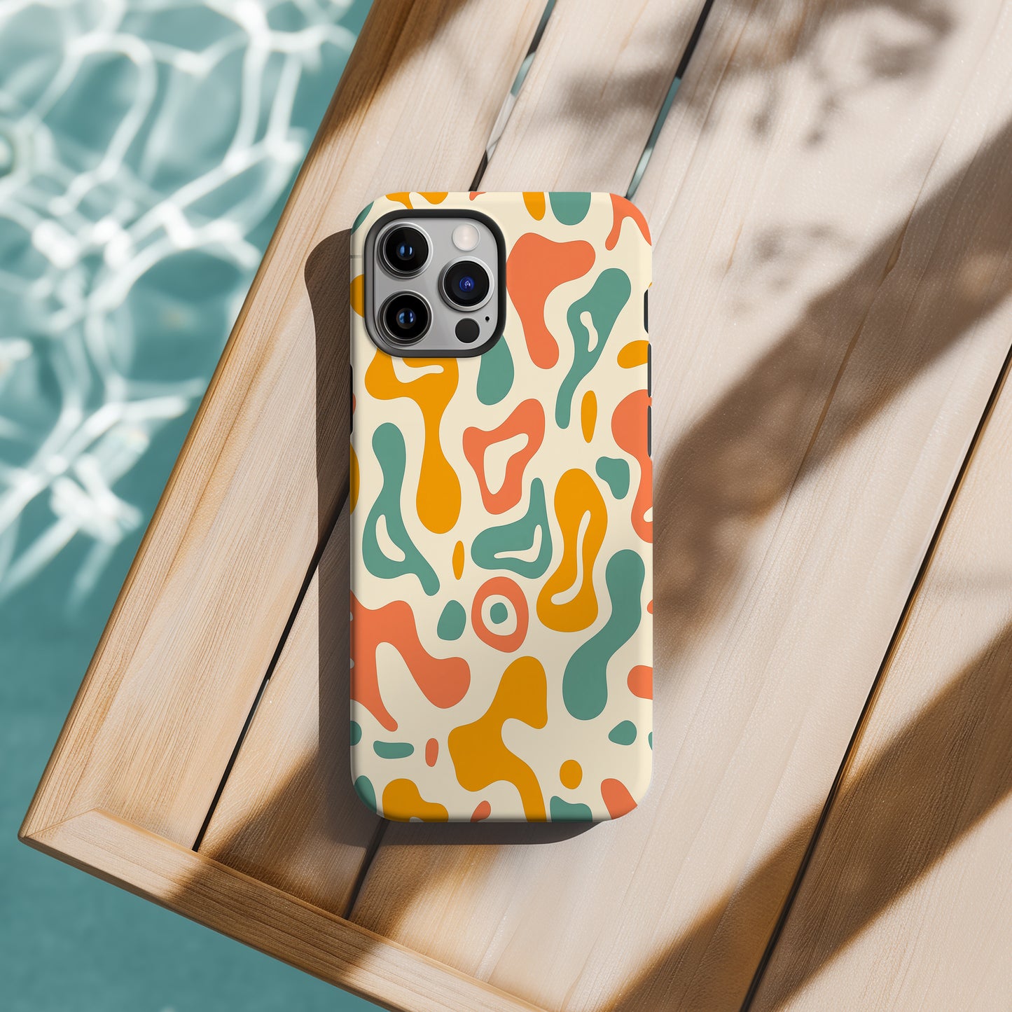 Groovy Retro Blob Phone Case – 70s Psychedelic Vibe in Warm Earth Tones