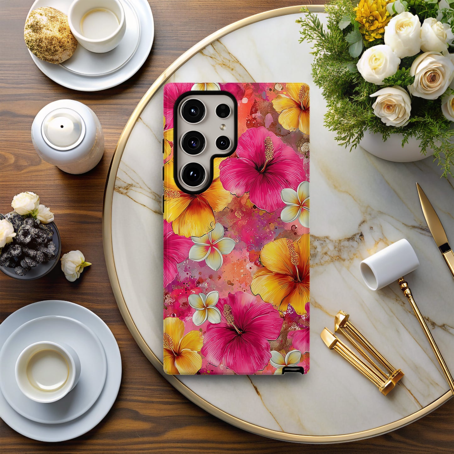 Hibiscus Heatwave Phone Case – Tropical Bloom Explosion