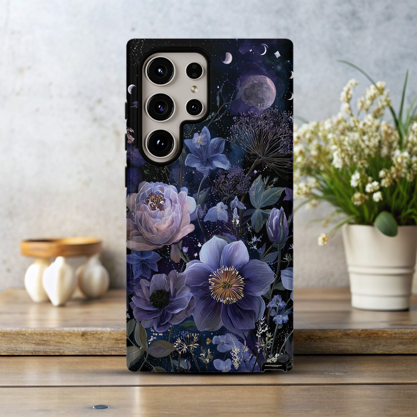 Galactic Bloom Phone Case – Celestial Flowers Under the Stars