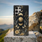 Golden Moon Phase Floral Phone Case – Celestial Boho Night Garden