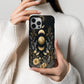 Golden Moon Phase Floral Phone Case – Celestial Boho Night Garden