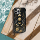 Golden Moon Phase Floral Phone Case – Celestial Boho Night Garden