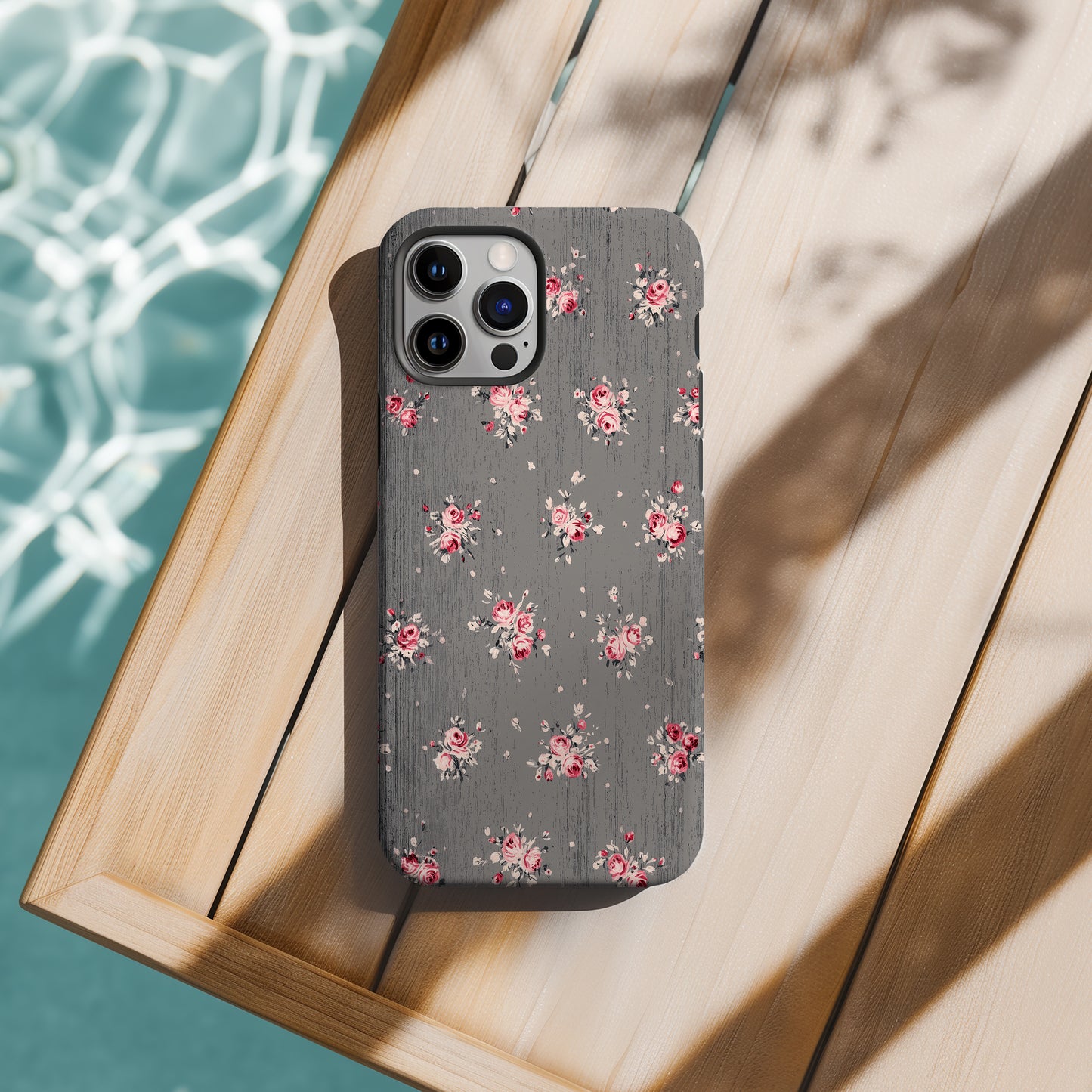 Vintage Rose Cluster Phone Case – Soft Grunge Floral Charm