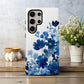 Midnight Indigo Bloom Phone Case – Watercolor Elegance in Blue