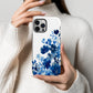 Midnight Indigo Bloom Phone Case – Watercolor Elegance in Blue