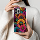 Electric Bloom Burst Phone Case – Retro Sunflower Pop Art