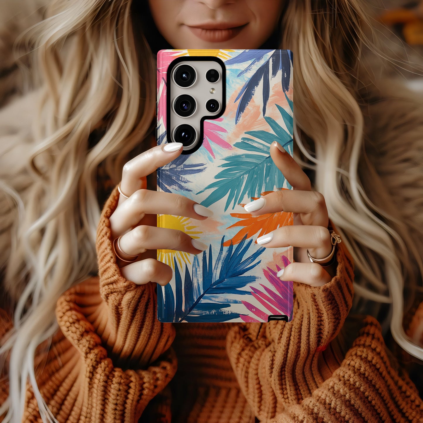 Sun-Drenched Tropics Phone Case – Vibrant Palm Pop Art