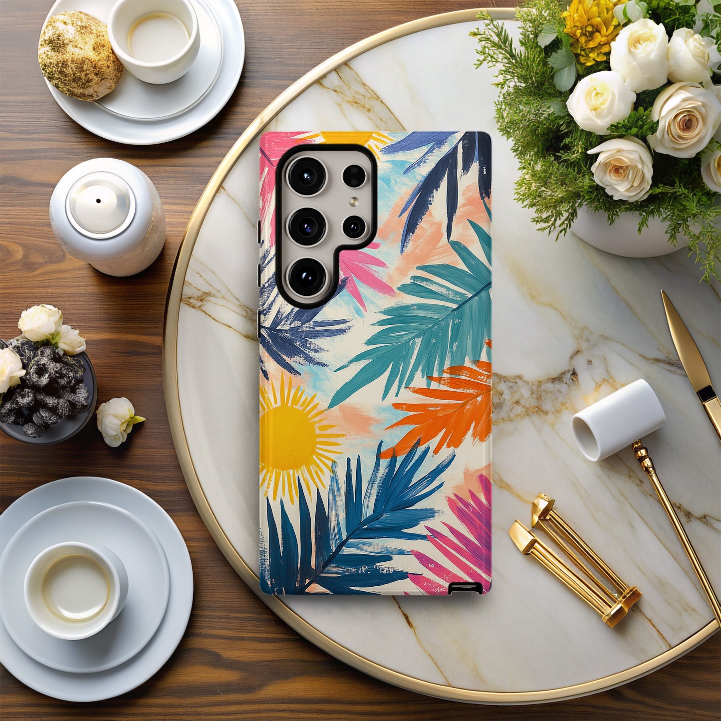 Sun-Drenched Tropics Phone Case – Vibrant Palm Pop Art