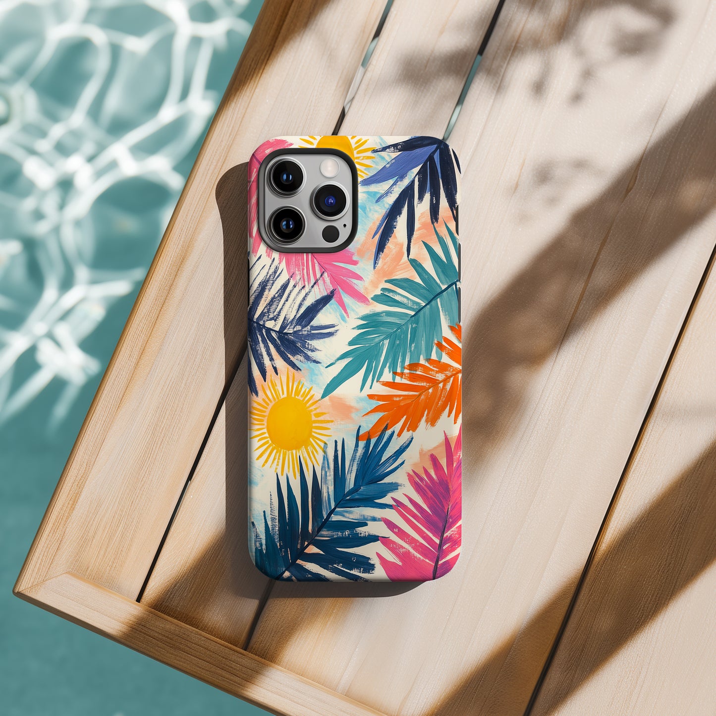 Sun-Drenched Tropics Phone Case – Vibrant Palm Pop Art