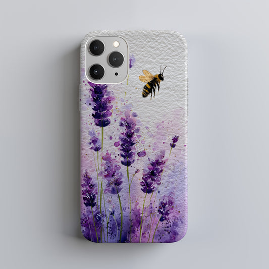 Lavender Buzz Phone Case – Watercolor Bee & Bloom