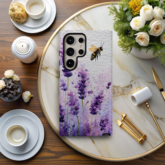 Lavender Buzz Phone Case – Watercolor Bee & Bloom