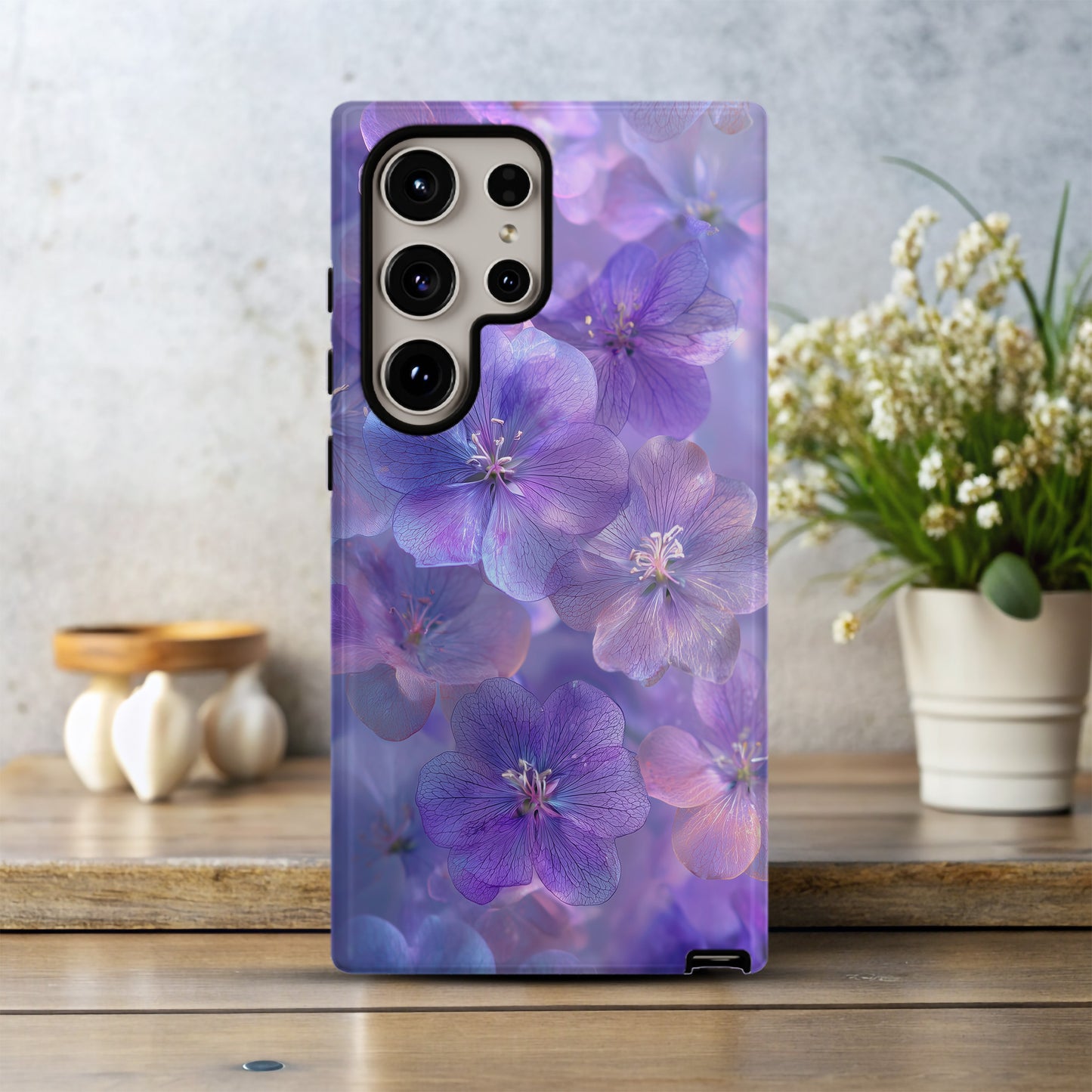 Ethereal Bloom Phone Case – Dreamy Violet Petals