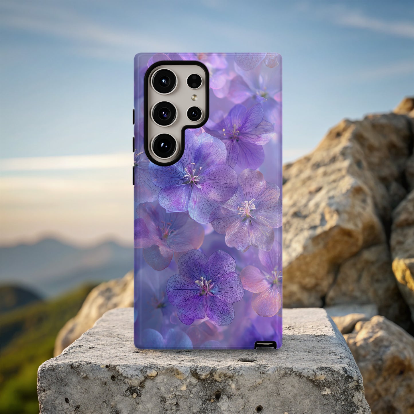 Ethereal Bloom Phone Case – Dreamy Violet Petals
