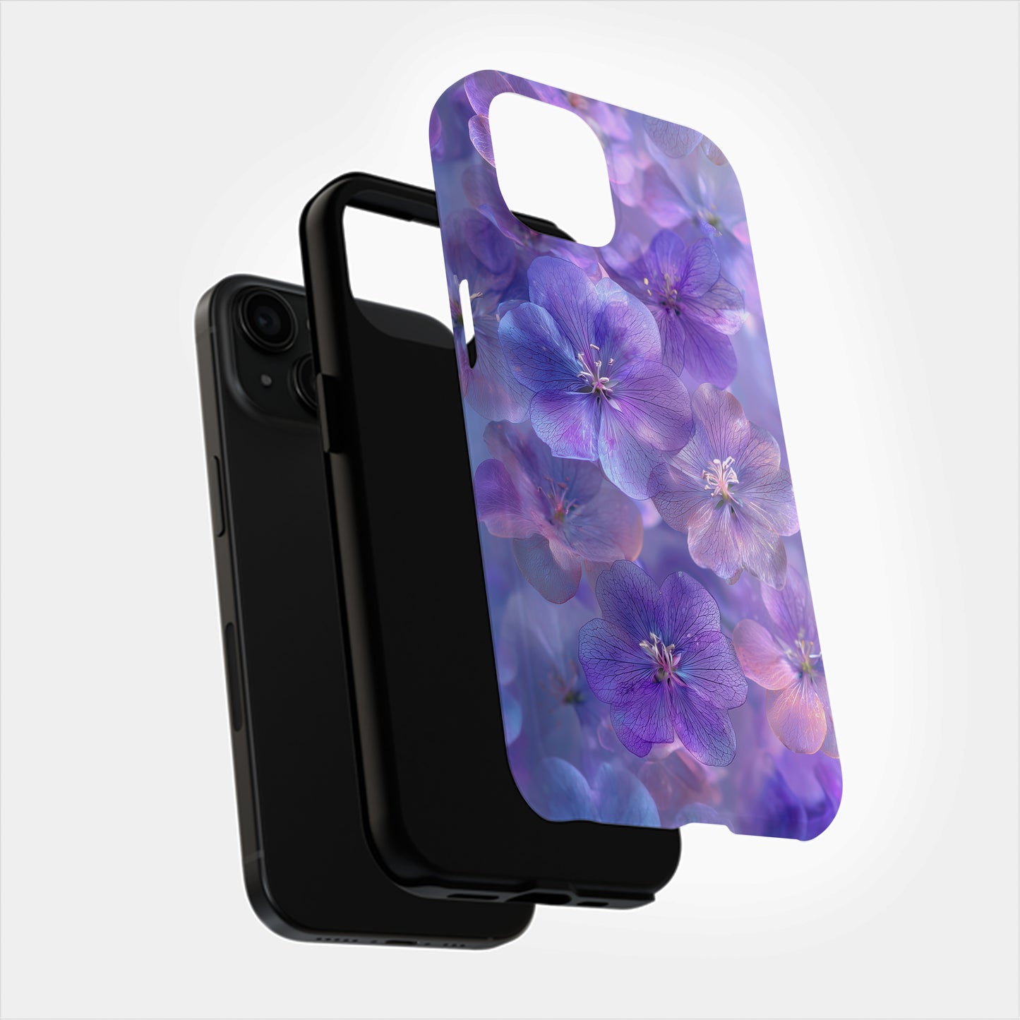 Ethereal Bloom Phone Case – Dreamy Violet Petals