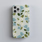 Nordic Bloom Phone Case – Minimal Blue & Cream Floral Motif