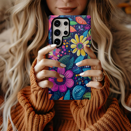 Boho Bloom Pop Phone Case – Hand-Painted Joy in Full Color