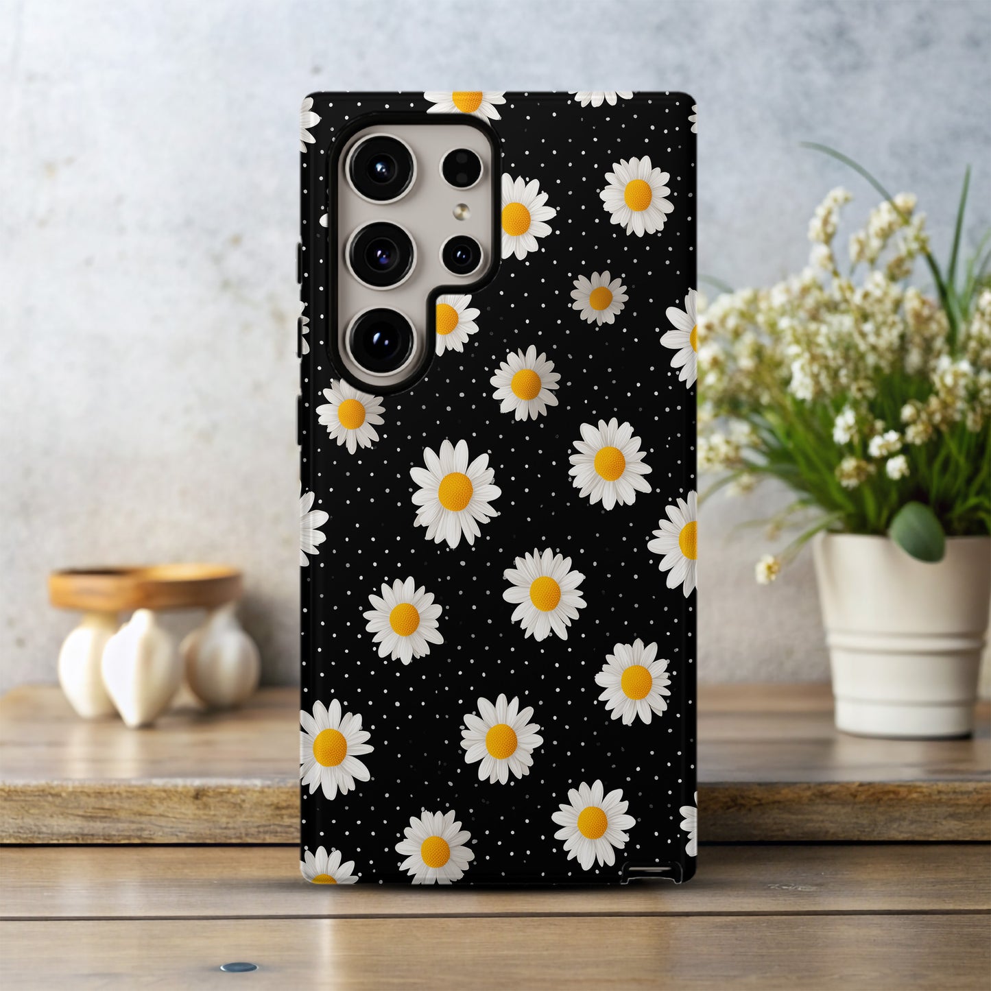 Midnight Daisies Phone Case – Bold, Retro, & Joyfully Classic