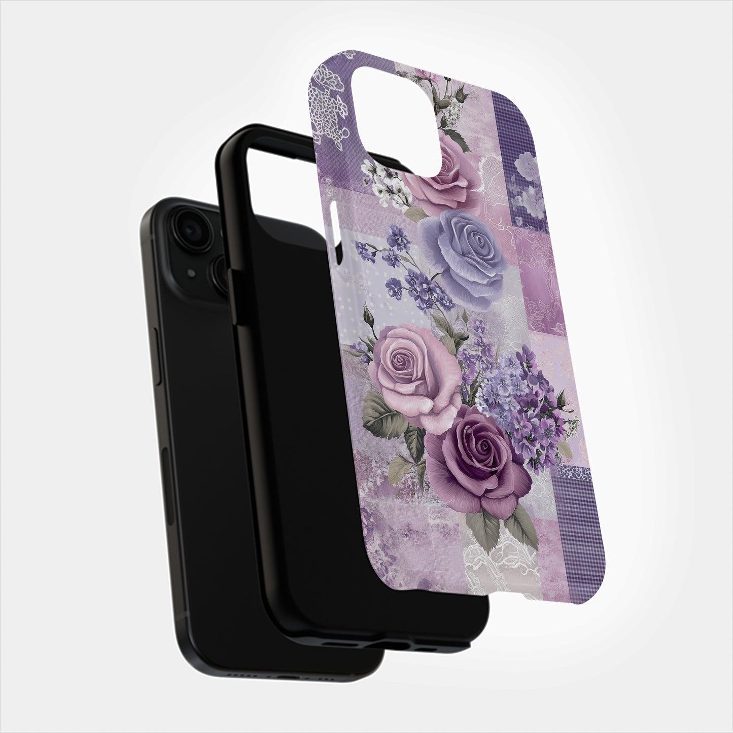 Lavender Lace Garden Phone Case – Soft Romance in Every Stitch