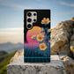 Neon Bloom Horizon Phone Case – Floral Meets Synthwave