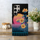 Neon Bloom Horizon Phone Case – Floral Meets Synthwave
