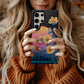 Neon Bloom Horizon Phone Case – Floral Meets Synthwave