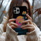 Neon Bloom Horizon Phone Case – Floral Meets Synthwave