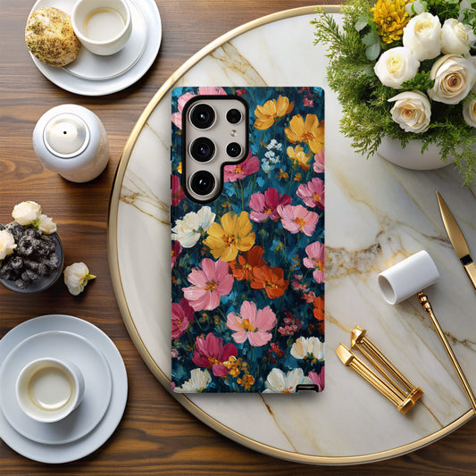 Midnight Garden Bloom Phone Case – Painterly Floral Elegance