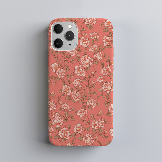 Blushing Rose Garden Phone Case – Vintage Botanical Charm