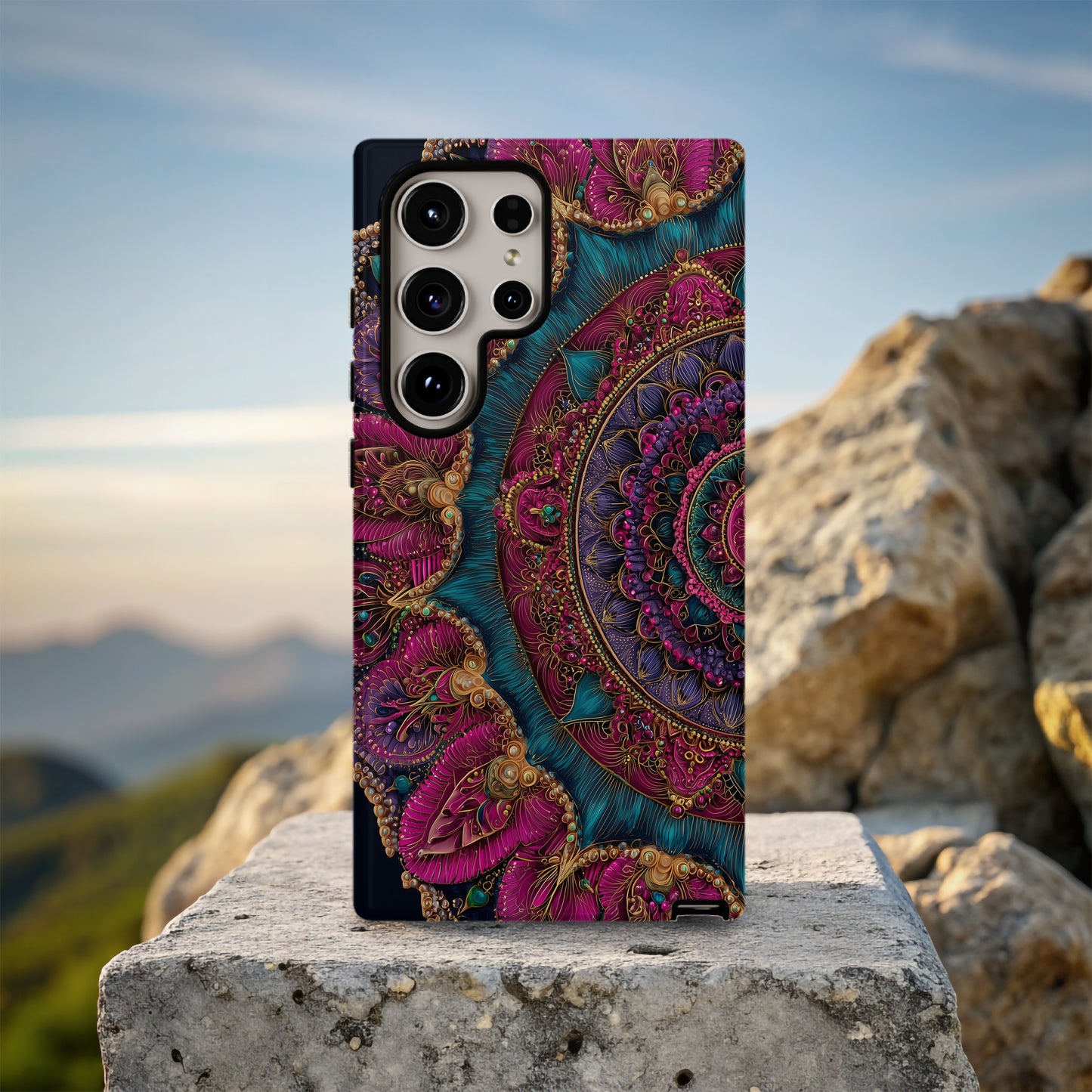 Royal Mandala Bloom Phone Case – Jewel-Toned Opulence