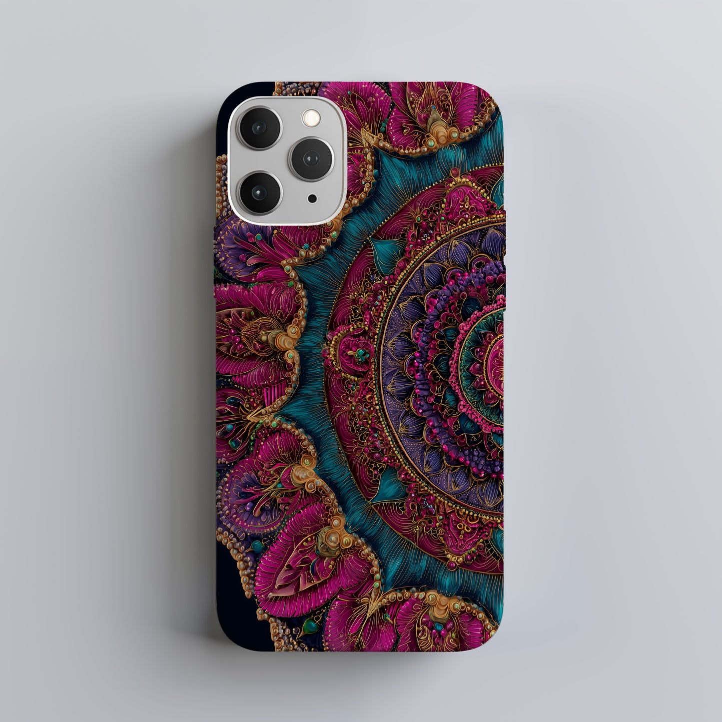 Royal Mandala Bloom Phone Case – Jewel-Toned Opulence