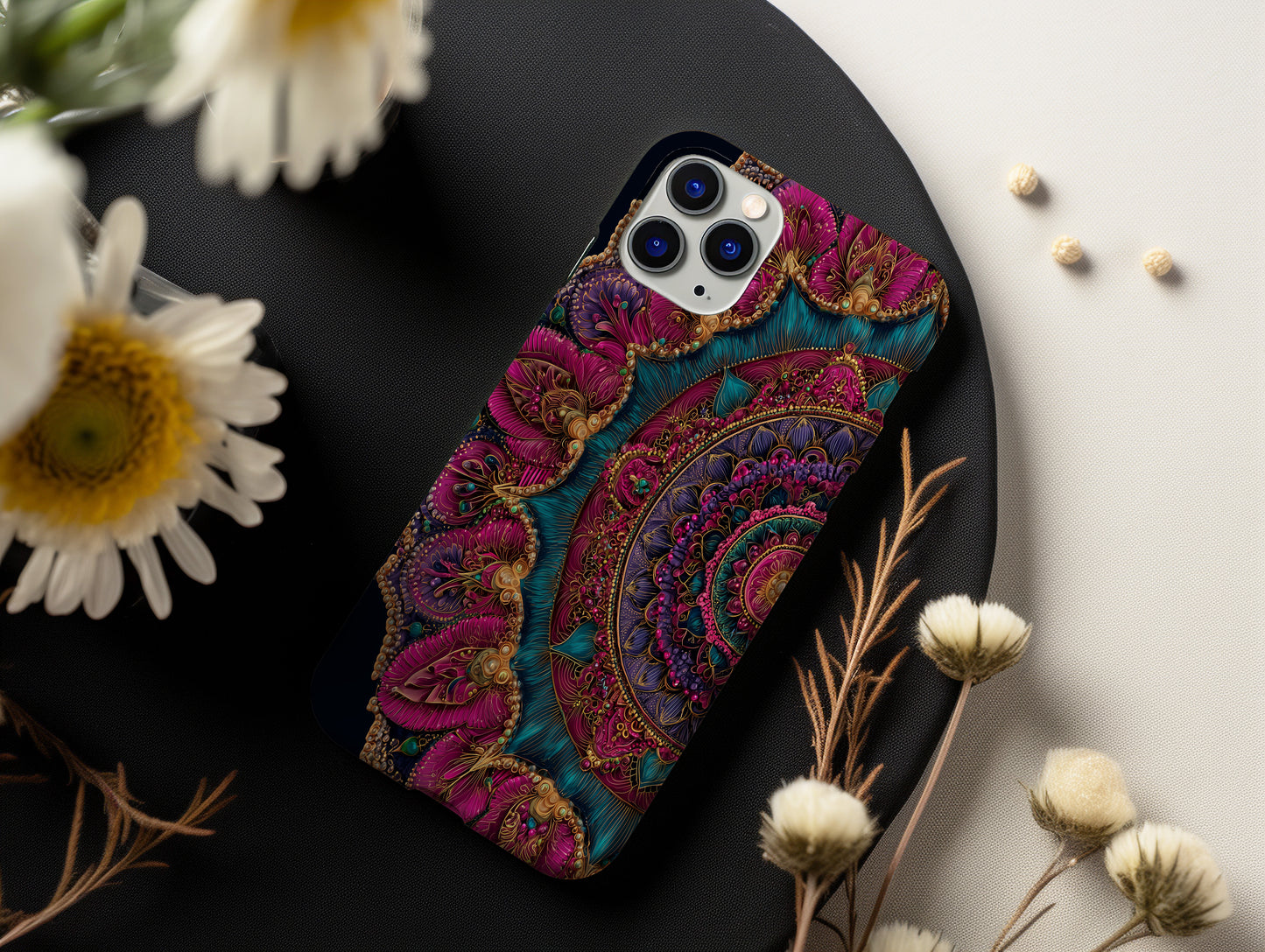 Royal Mandala Bloom Phone Case – Jewel-Toned Opulence