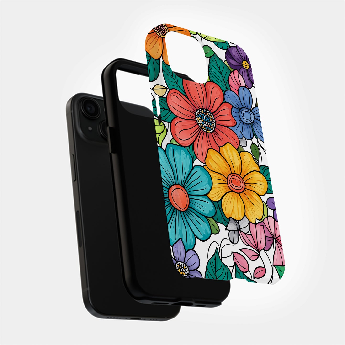 Color Me Blooming Phone Case – Retro Coloring Book Vibes