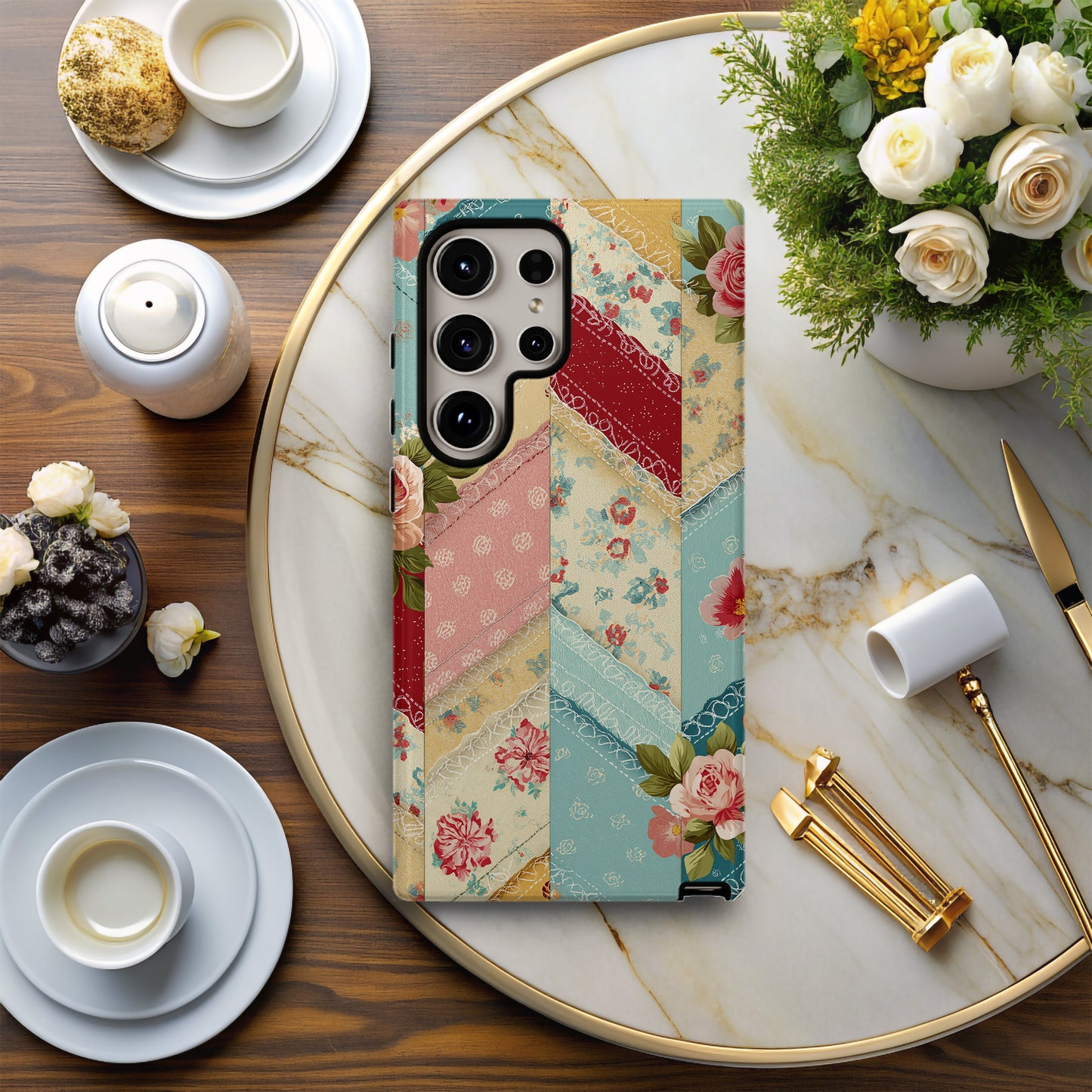 Heirloom Patchwork Phone Case – Timeless Vintage Charm