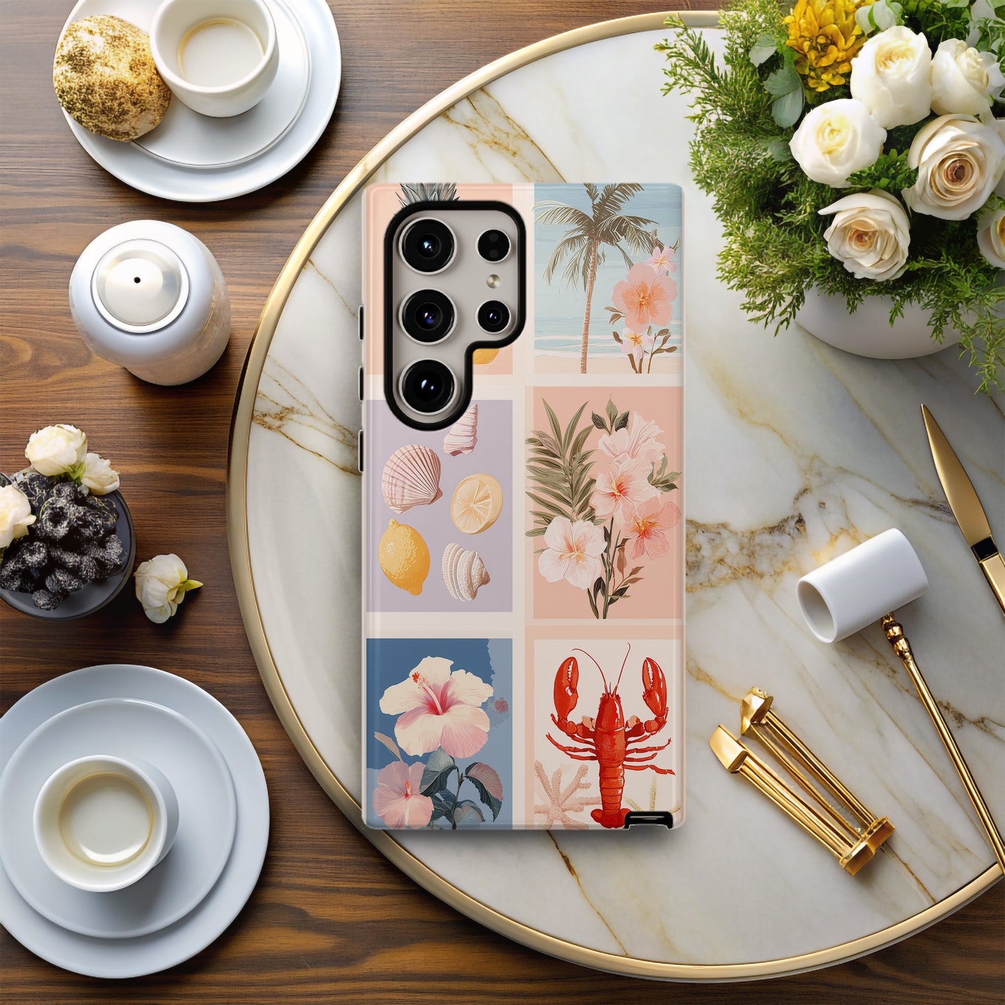Seaside Collage Phone Case – Whimsical Coastal Charm