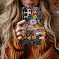 Midnight Bloom – Embroidered Wildflower Phone Case