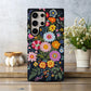 Midnight Bloom – Embroidered Wildflower Phone Case