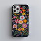 Midnight Bloom – Embroidered Wildflower Phone Case