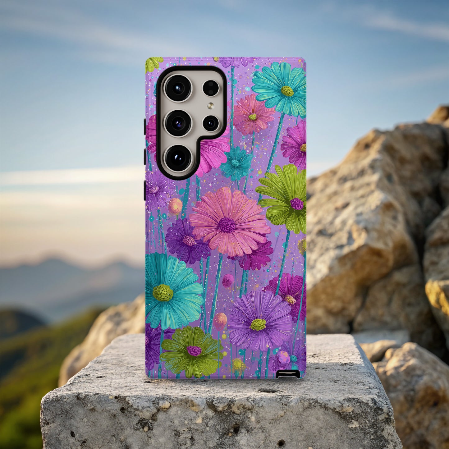 Electric Bloom – Y2K Pop Floral Phone Case