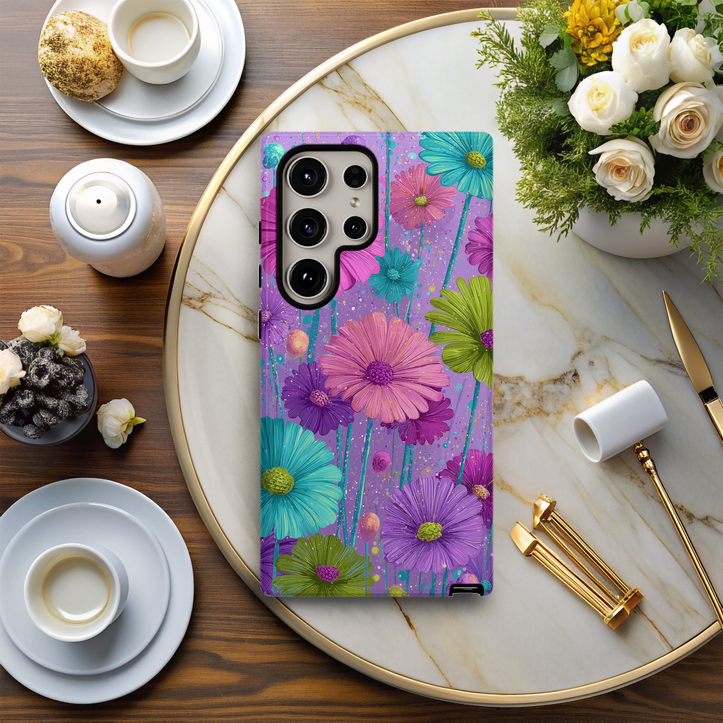 Electric Bloom – Y2K Pop Floral Phone Case