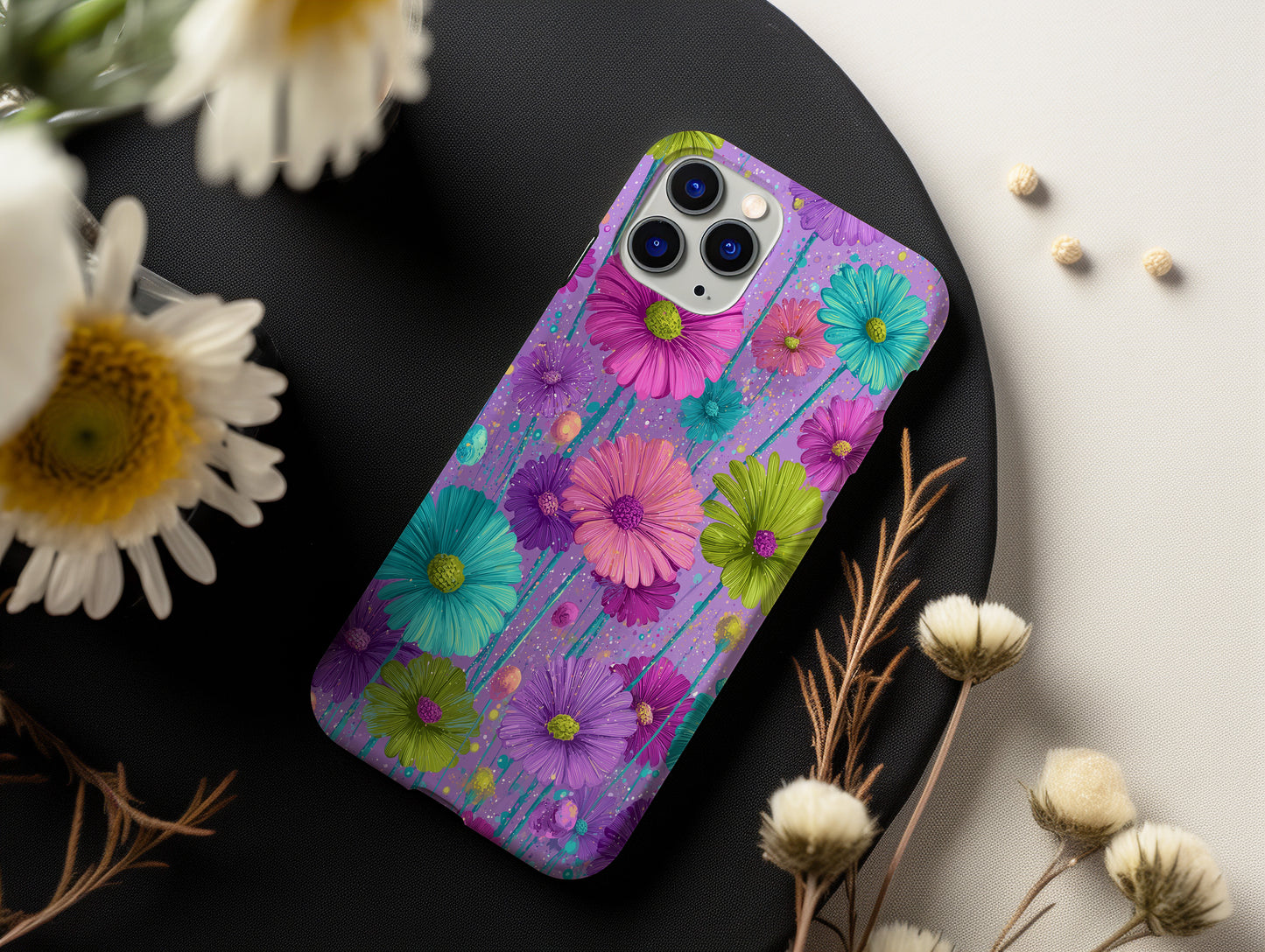 Electric Bloom – Y2K Pop Floral Phone Case