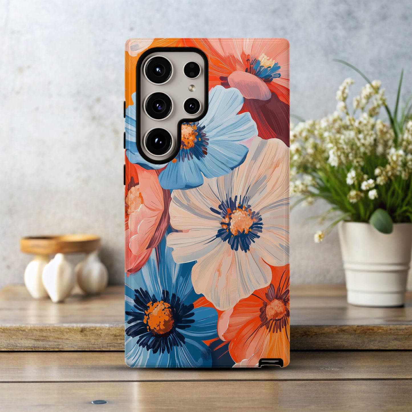 Sunset Bloomscape – Bold Abstract Floral Phone Case