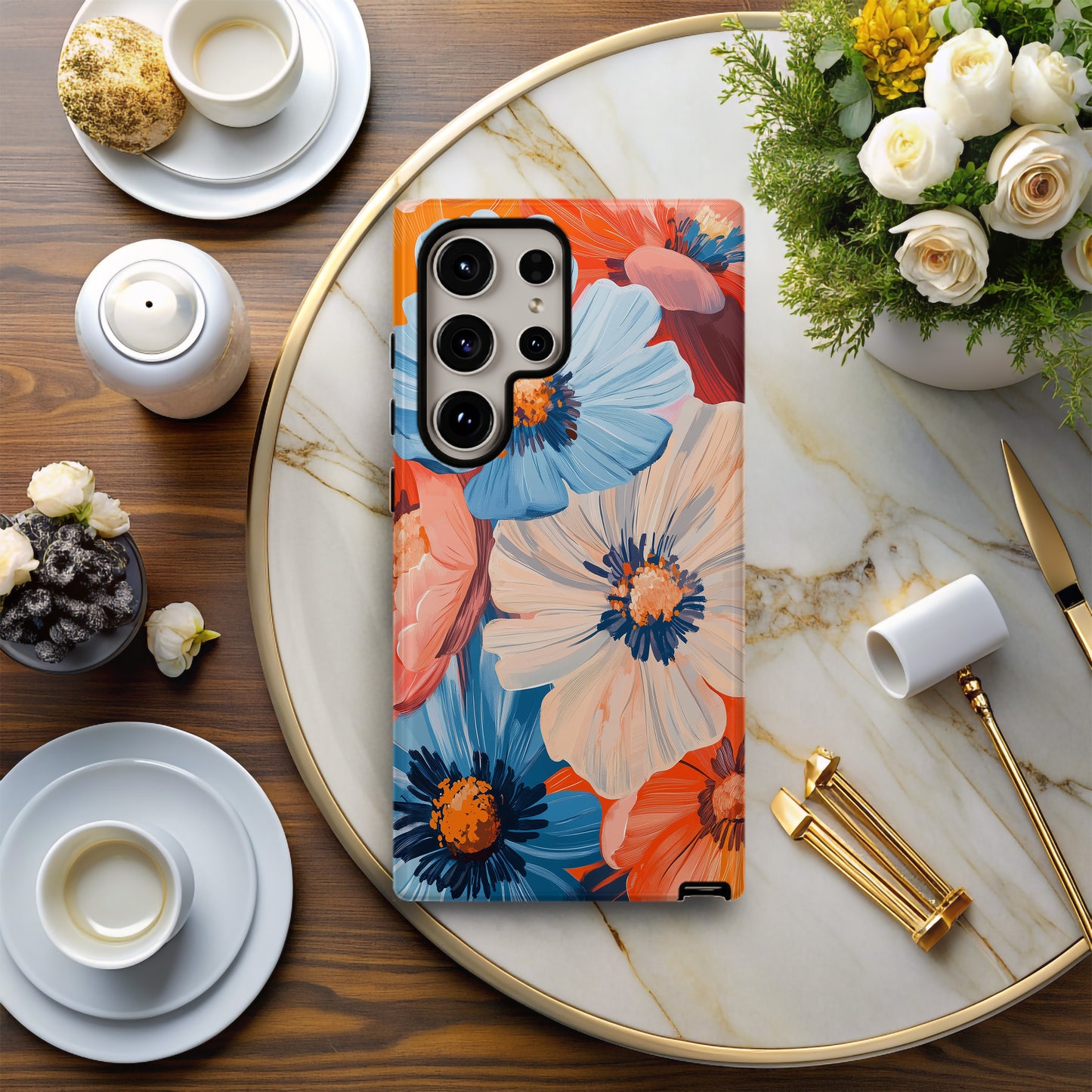 Sunset Bloomscape – Bold Abstract Floral Phone Case