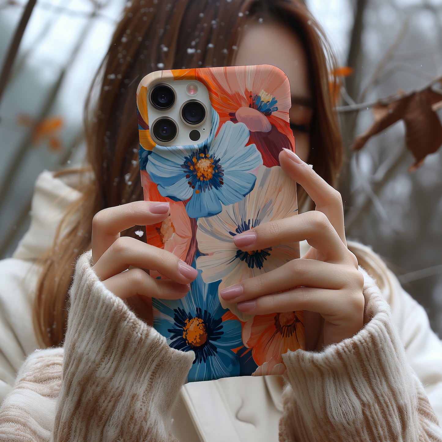 Sunset Bloomscape – Bold Abstract Floral Phone Case