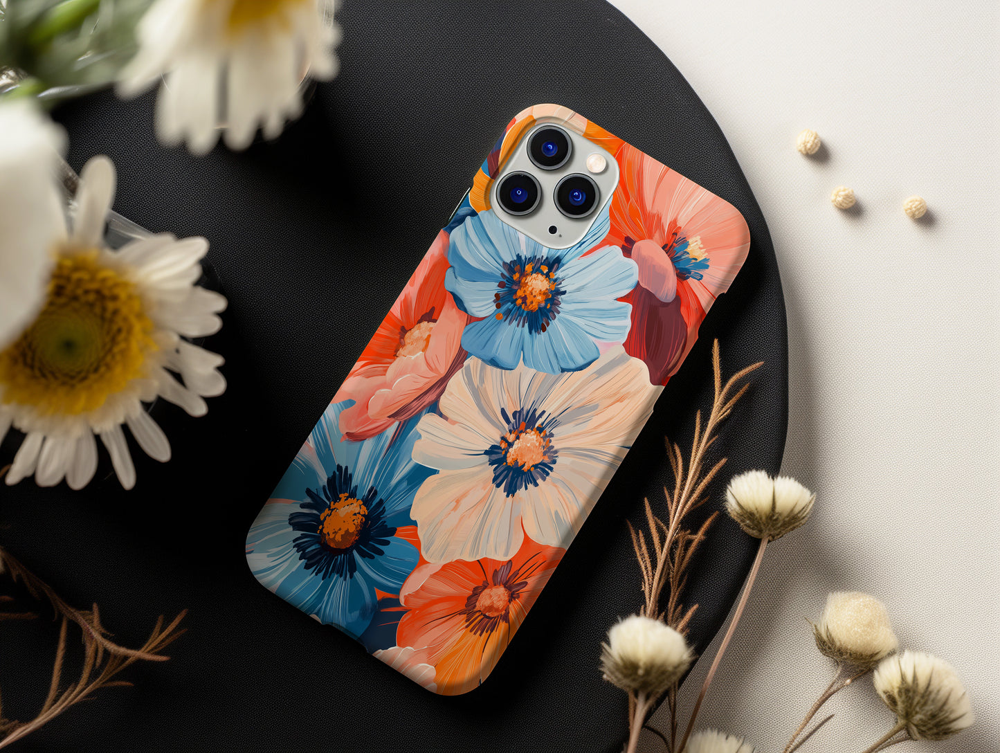 Sunset Bloomscape – Bold Abstract Floral Phone Case