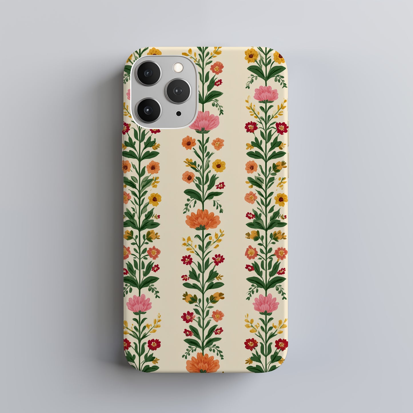 Nordic Garden Stripes – Scandinavian Folk Floral Case