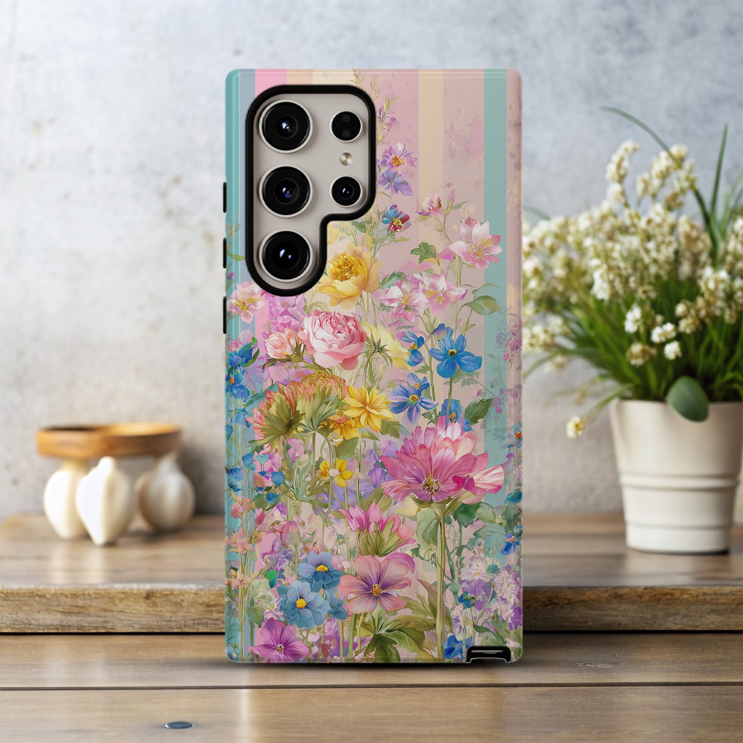 Pastel Bloom Dream – Whimsical Rainbow Garden Case