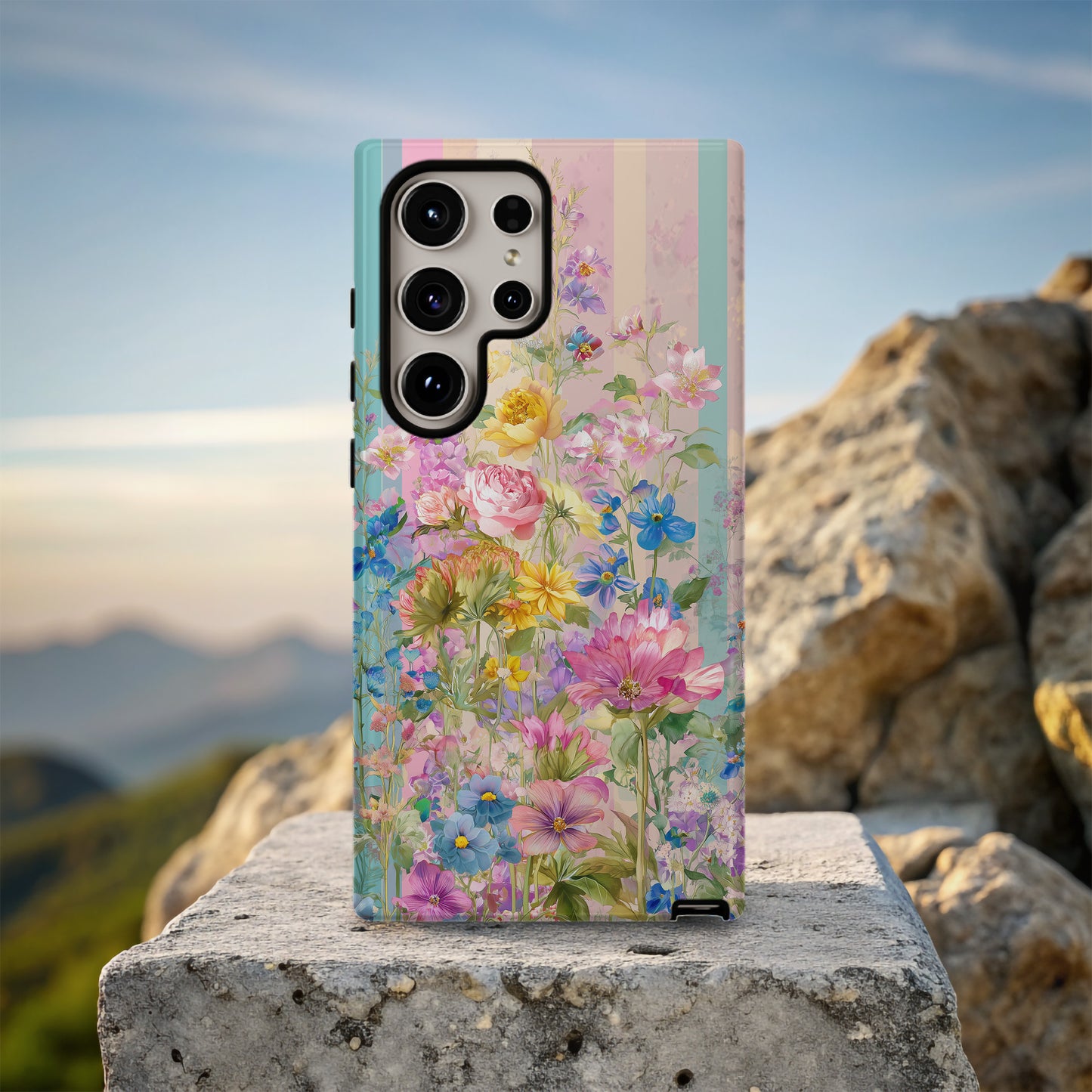 Pastel Bloom Dream – Whimsical Rainbow Garden Case