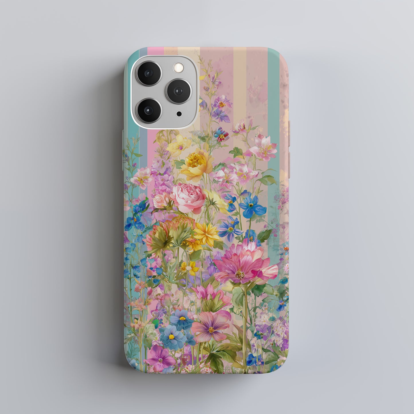 Pastel Bloom Dream – Whimsical Rainbow Garden Case