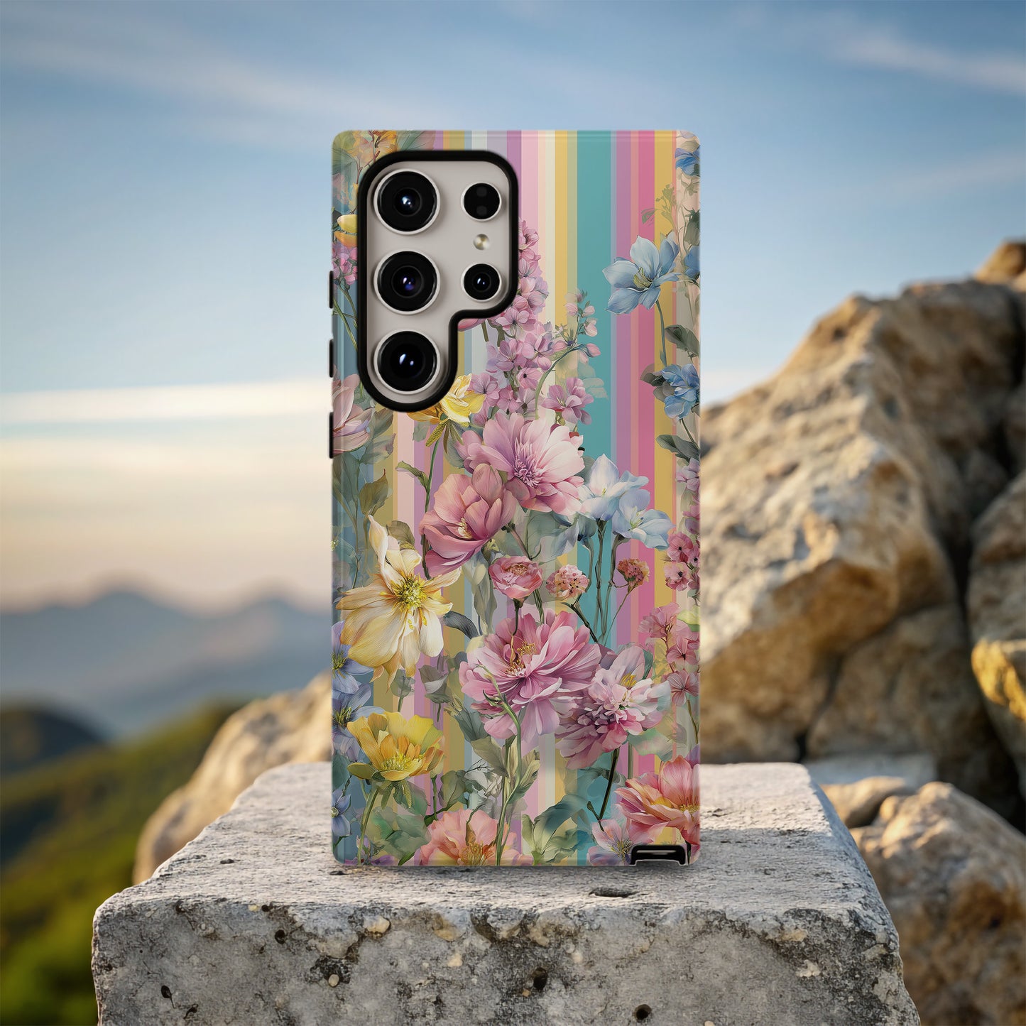 Radiant Petal Parade – Bold & Beautiful Rainbow Floral Case