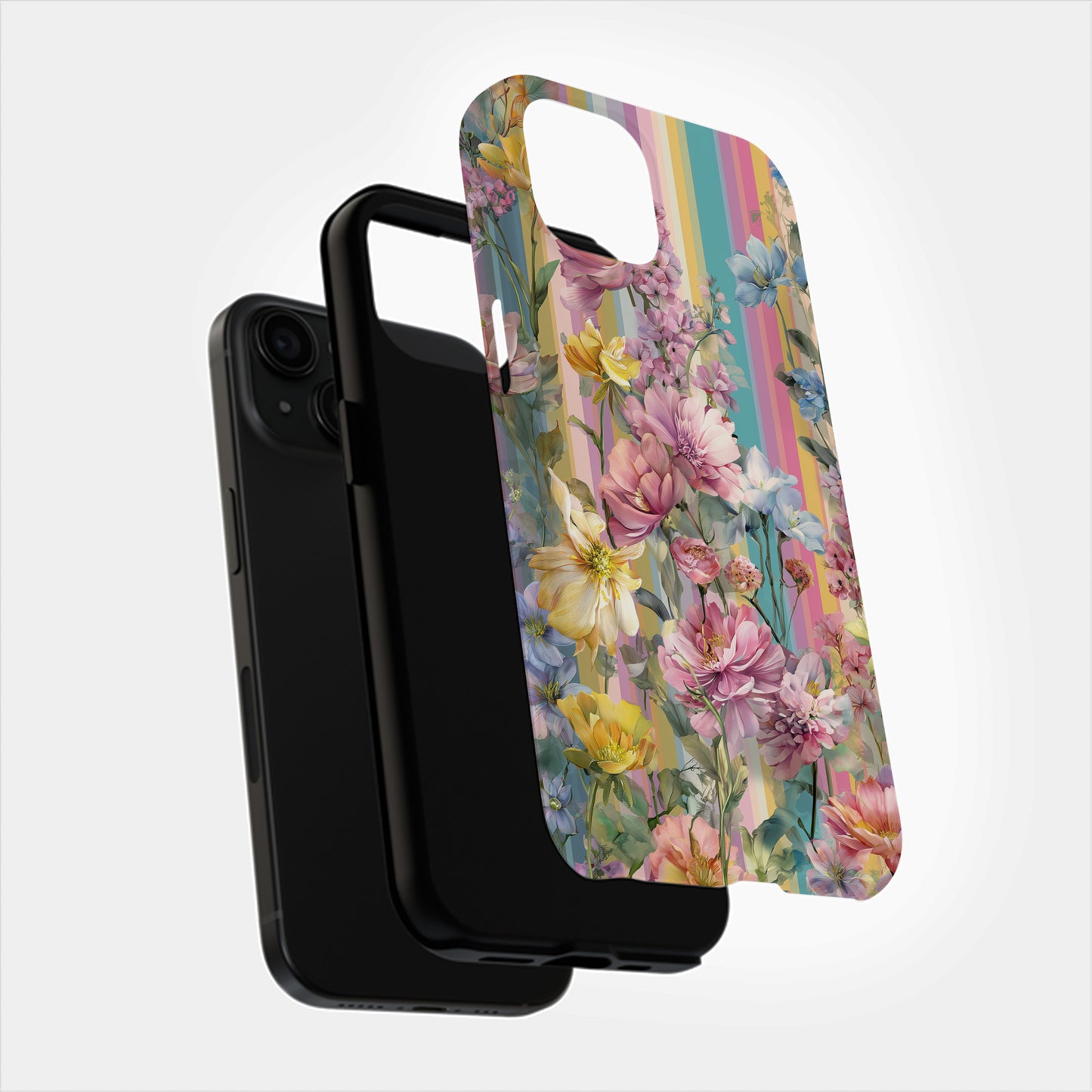 Radiant Petal Parade – Bold & Beautiful Rainbow Floral Case